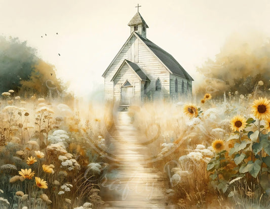 2H Sunflower Church 8x10" Printable