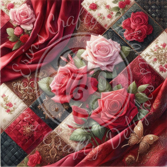 2 Red Satin & Velvet Background