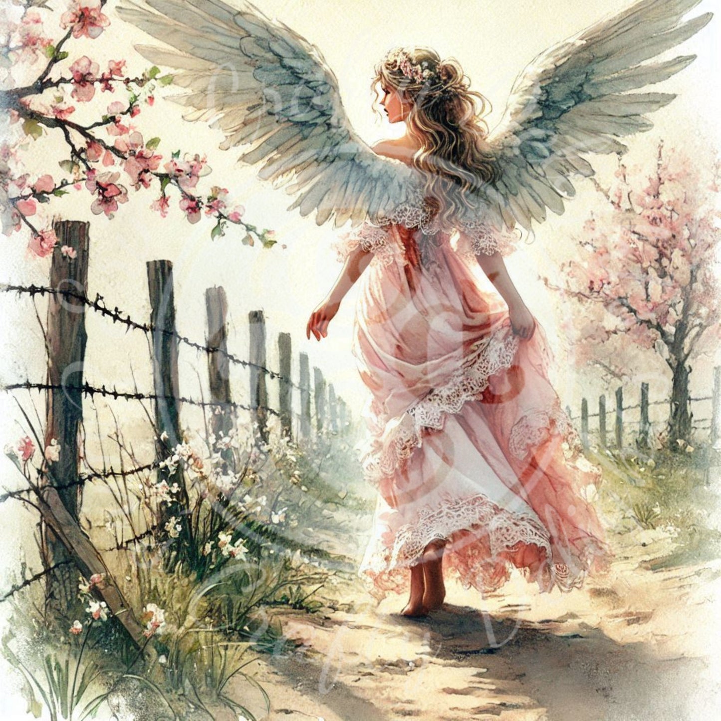 2 Sq Spring Angel 8x8 Printable