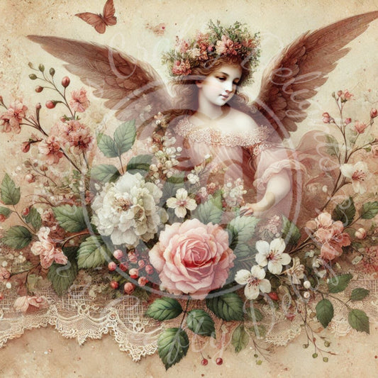 2 Sq Spring Angel Child 8x8 Printable