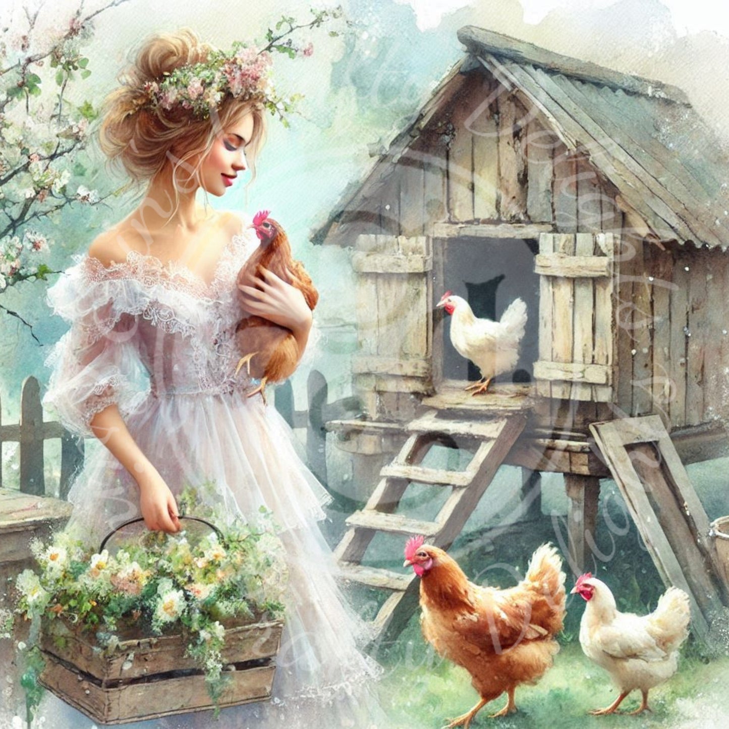 2 Spring Barnyard Scene