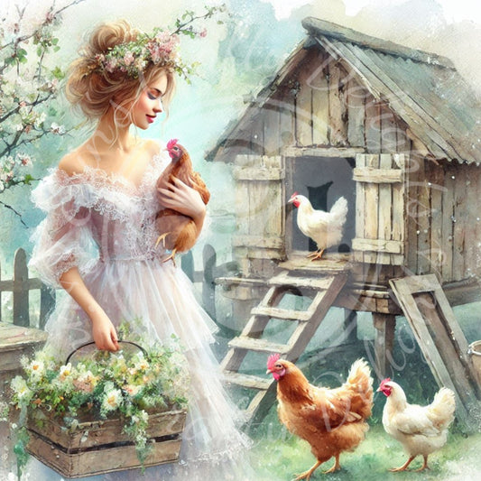 2 Spring Barnyard Scene
