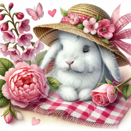2 Spring Bunny with Hat and Scarf