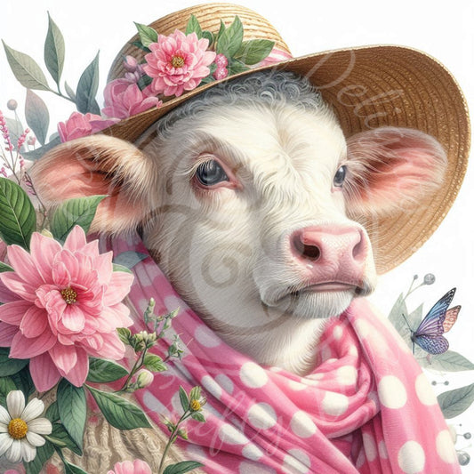 2 Spring Calf with Hat and Scarf
