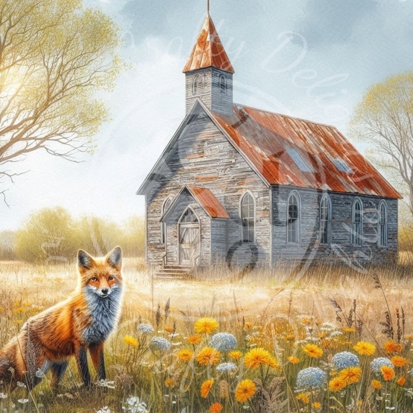 2 Spring Prairie Church and Fox