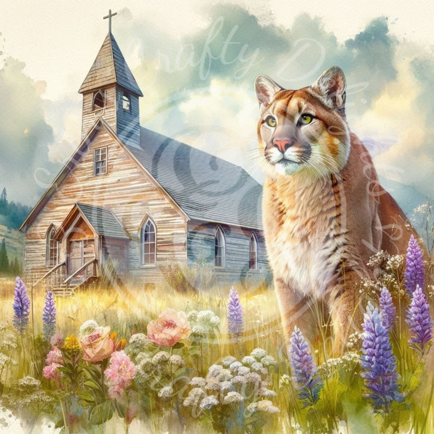 2 Spring Prairie Church and Mountain Lion