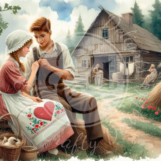 2 Valentine's Day Farm Kids