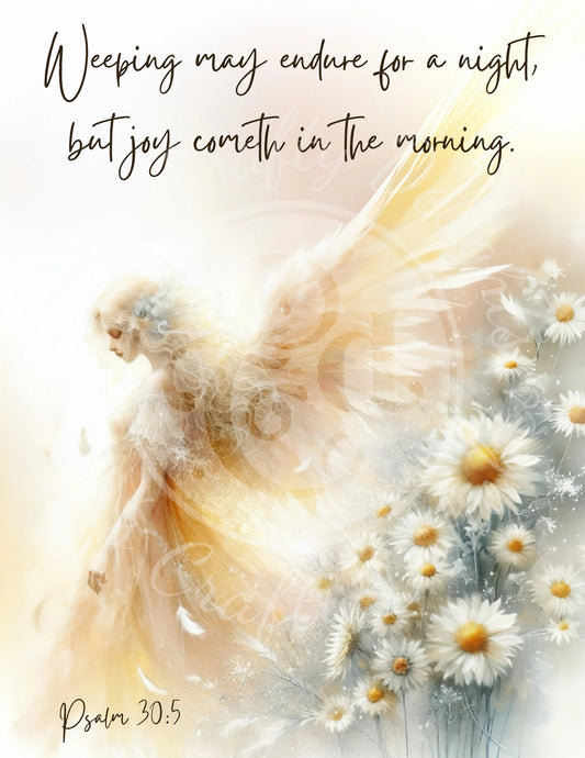 2 VMS Daisy Angel Psalm 30:5 Mix Size Printable Set