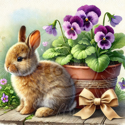 2 Violets and Bunny
