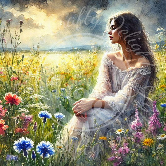 2 Woman in an Evening Field