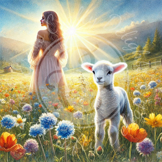 2 Spring Woman & Lamb