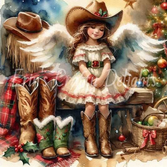 3 Sq Angel Girl 8x8 Printable