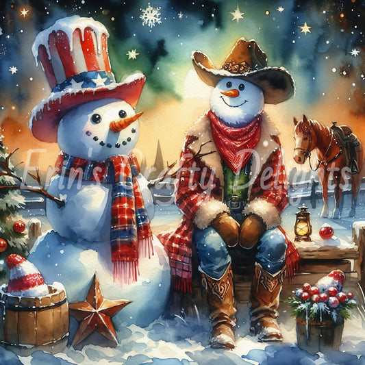 3 Cowboy Snowman