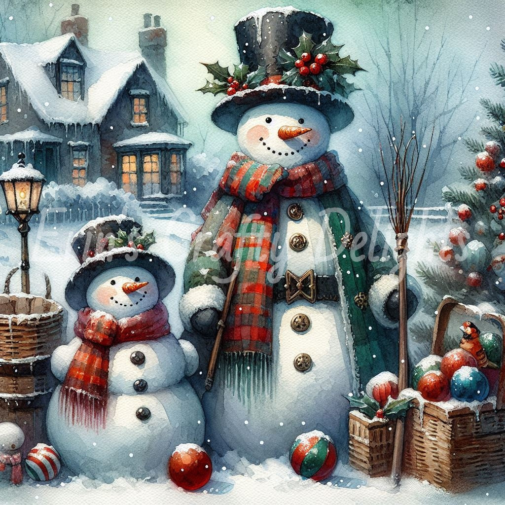 3 Victorian Snowman