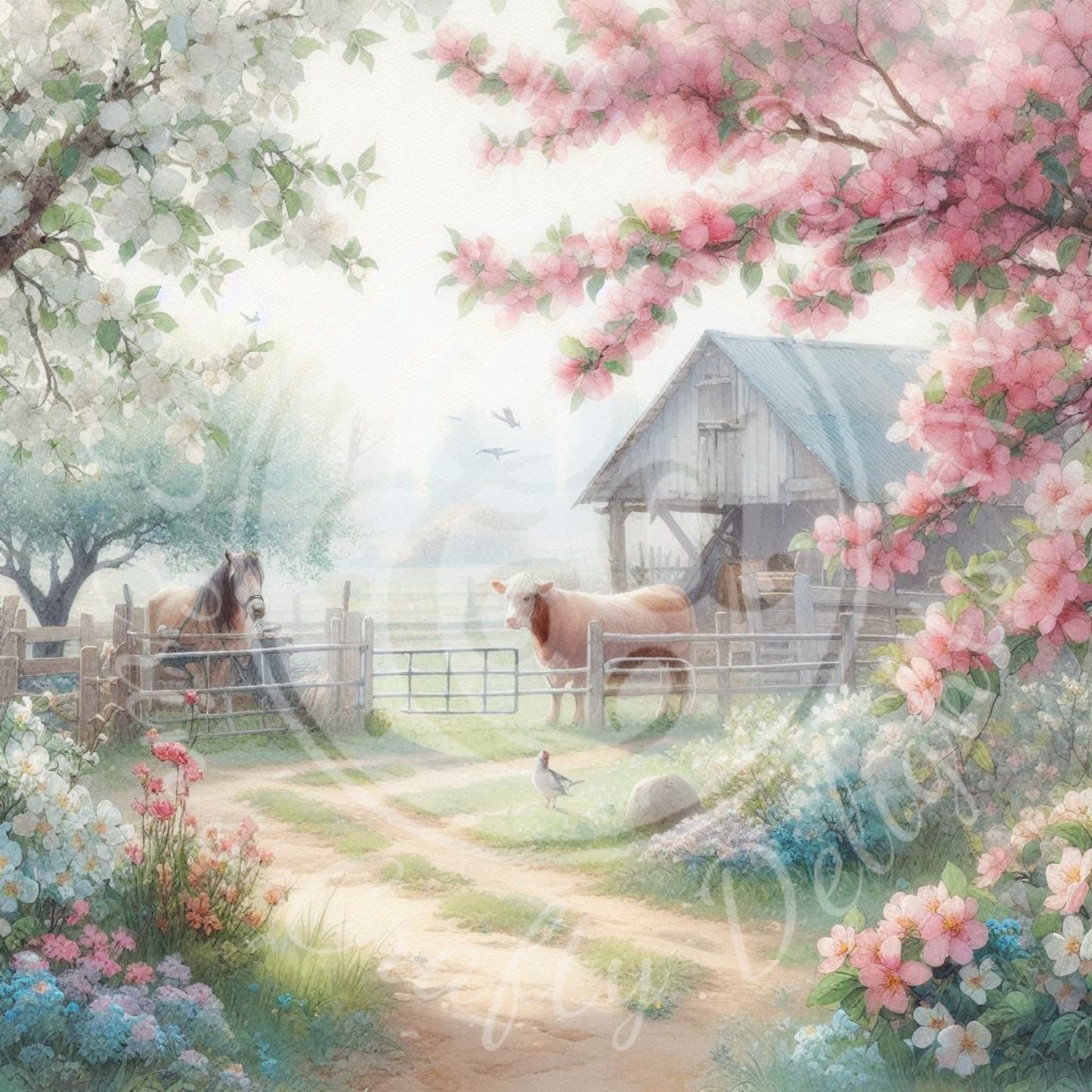 30 Spring Barnyard Scene
