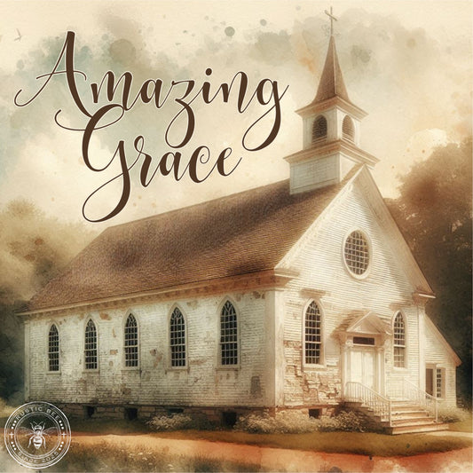 3 Sq Inspirational Vintage Amazing Grace Church 8x8" Downloadable Printable