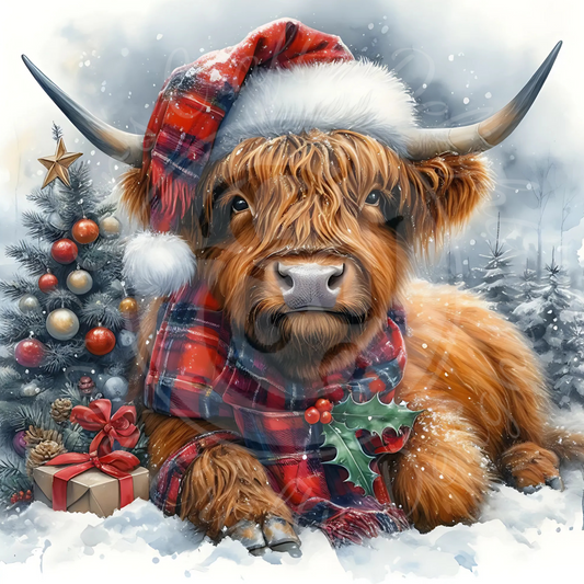 3 Christmas Highland Cow