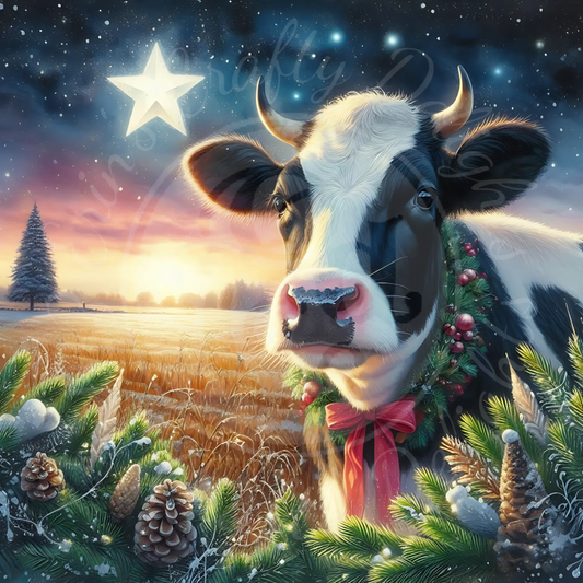 3 Christmas Holstein Cow