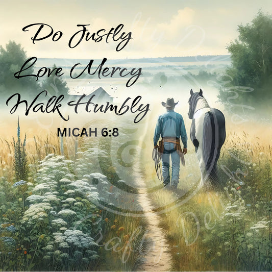 3 Sq Cowboy Micah 6:8