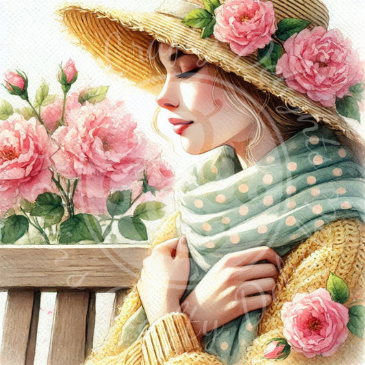 3 Spring Girl in Scarf