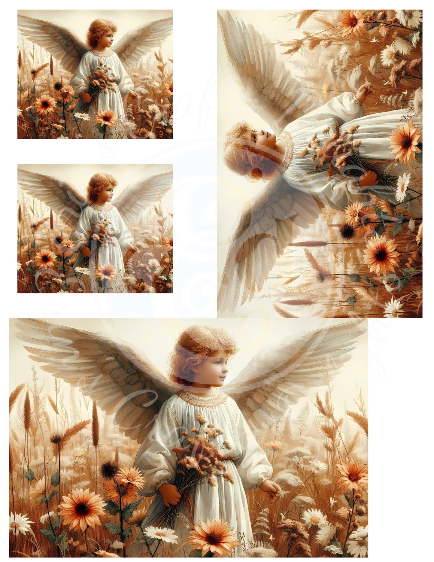 3 HMS Fall Angel Child Mix Size Printable Set