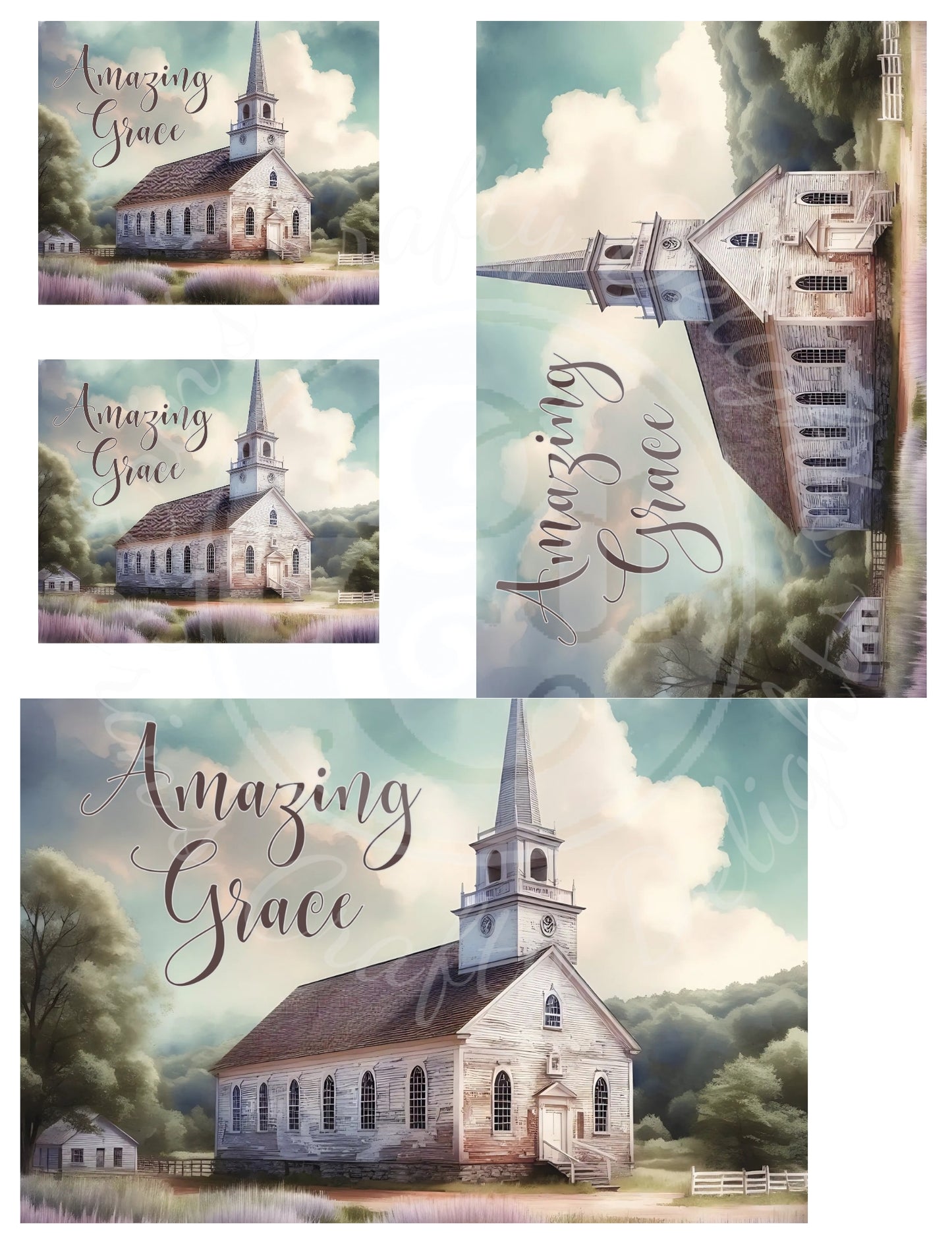 3H Lavender Amazing Grace Church Printable Set