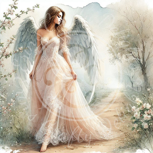 3 Sq Spring Angel 8x8 Printable