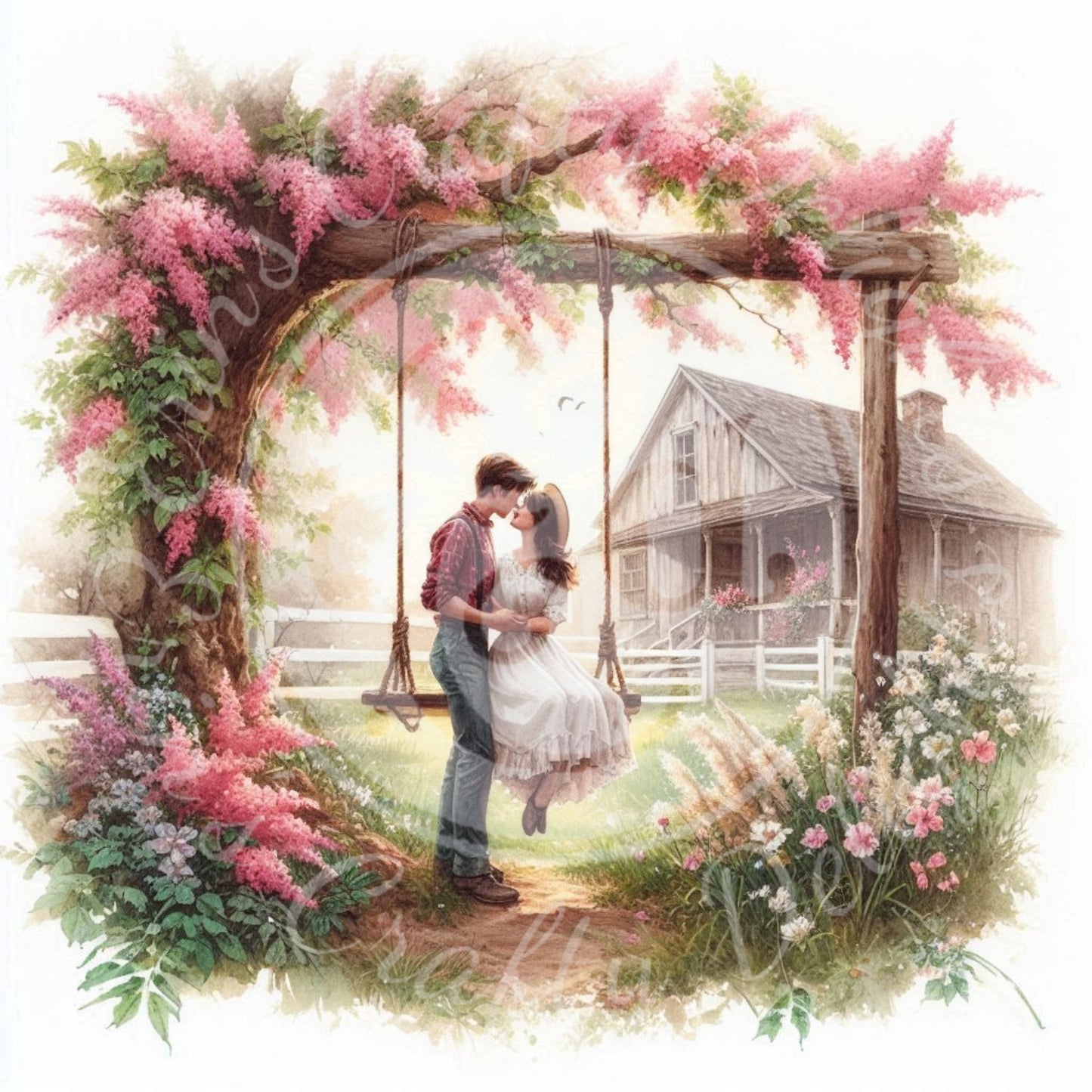 3 Valentine's Day Couple on a Swing