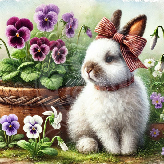 3 Violets and Bunny