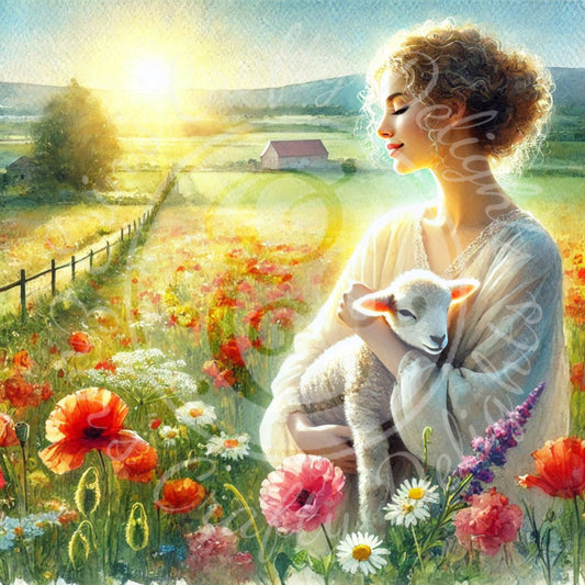 3 Spring Woman & Lamb
