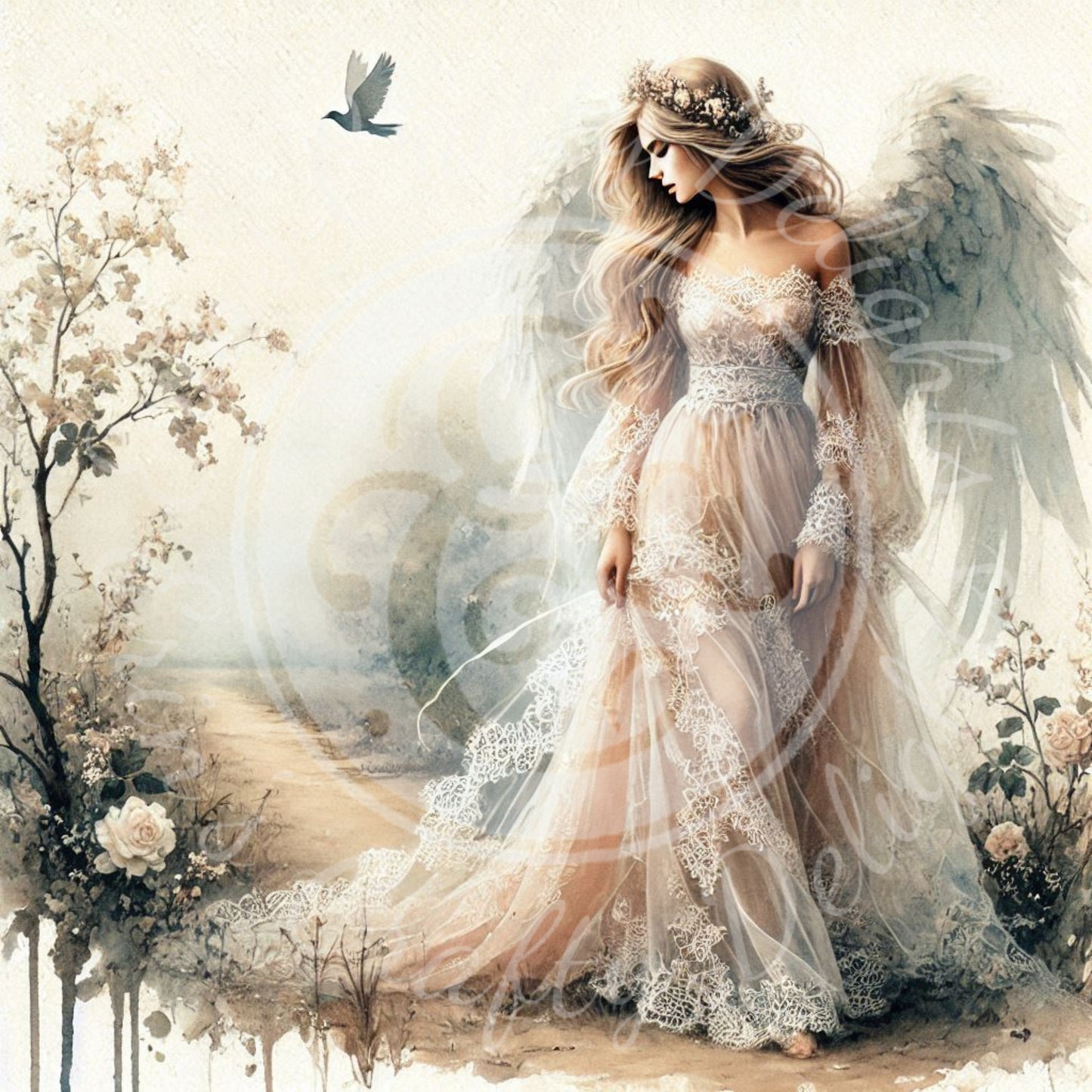 4 Sq Spring Angel 8x8 Printable