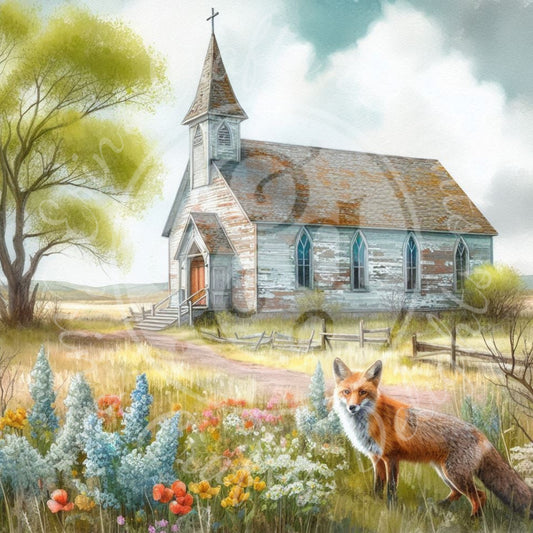 4 Spring Prairie Church and Fox