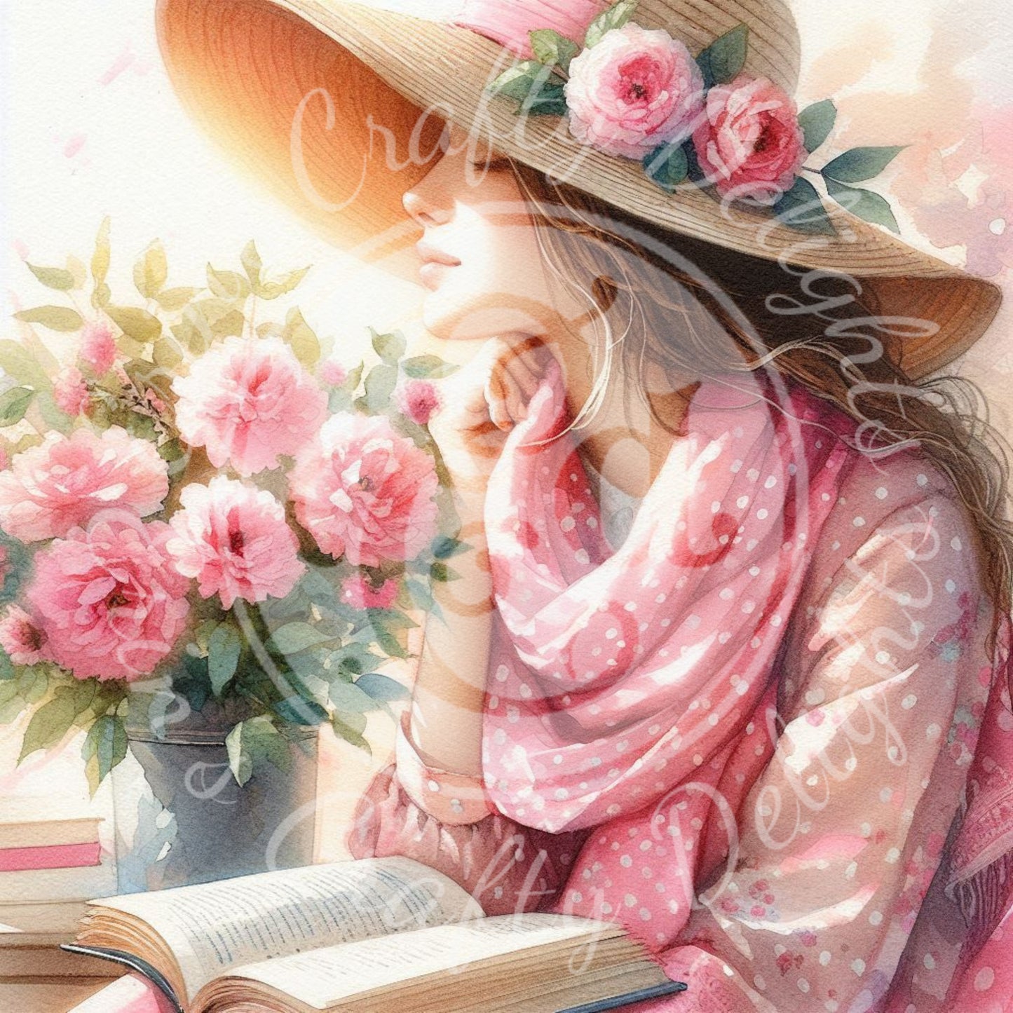 4 Spring Lady in Pink Scarf