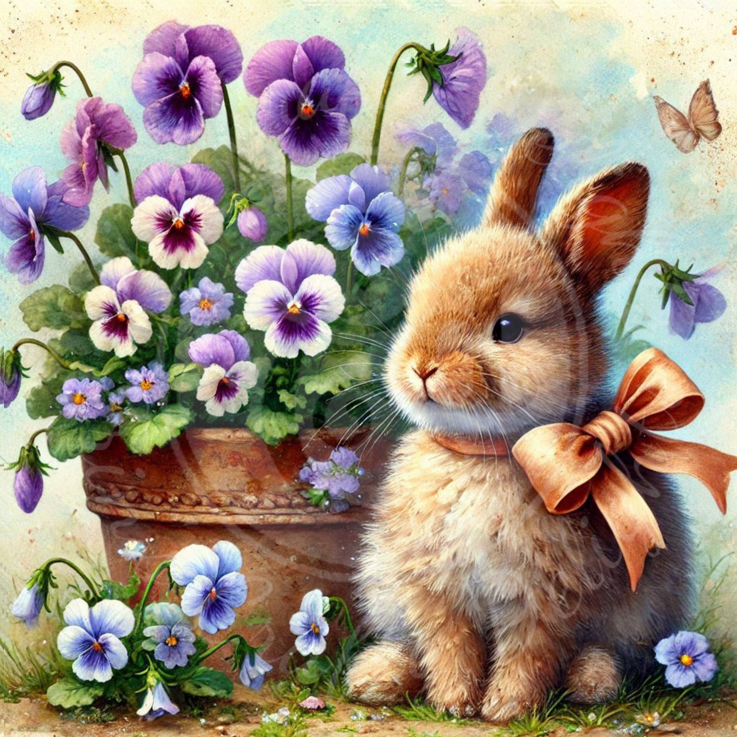 4 Violets and Bunny