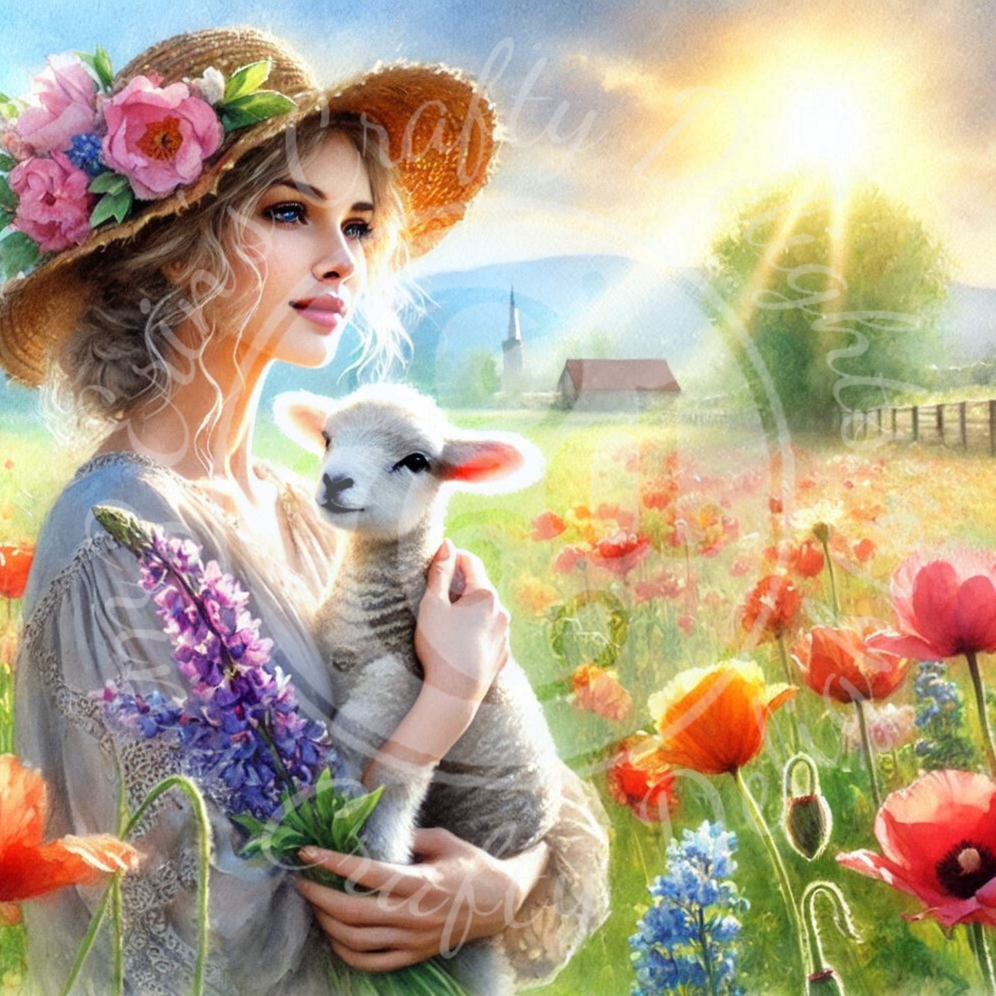 5 Spring Woman & Lamb