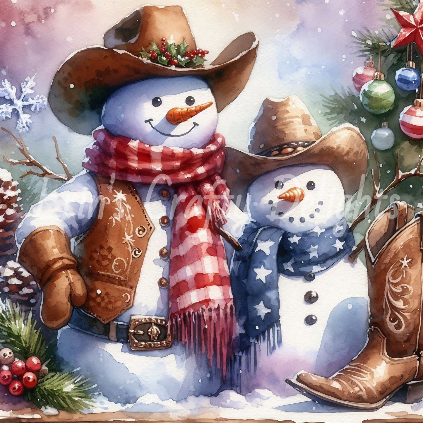6 Cowboy Snowman