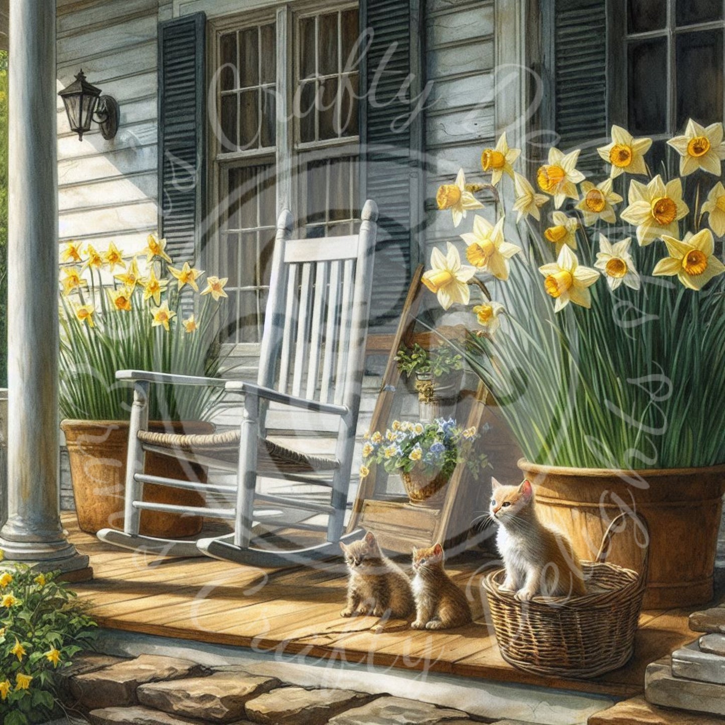 6 Spring Kitten and Farmhouse