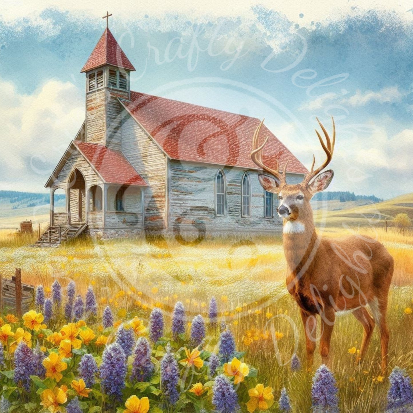 6 Spring Prairie Church and Buck