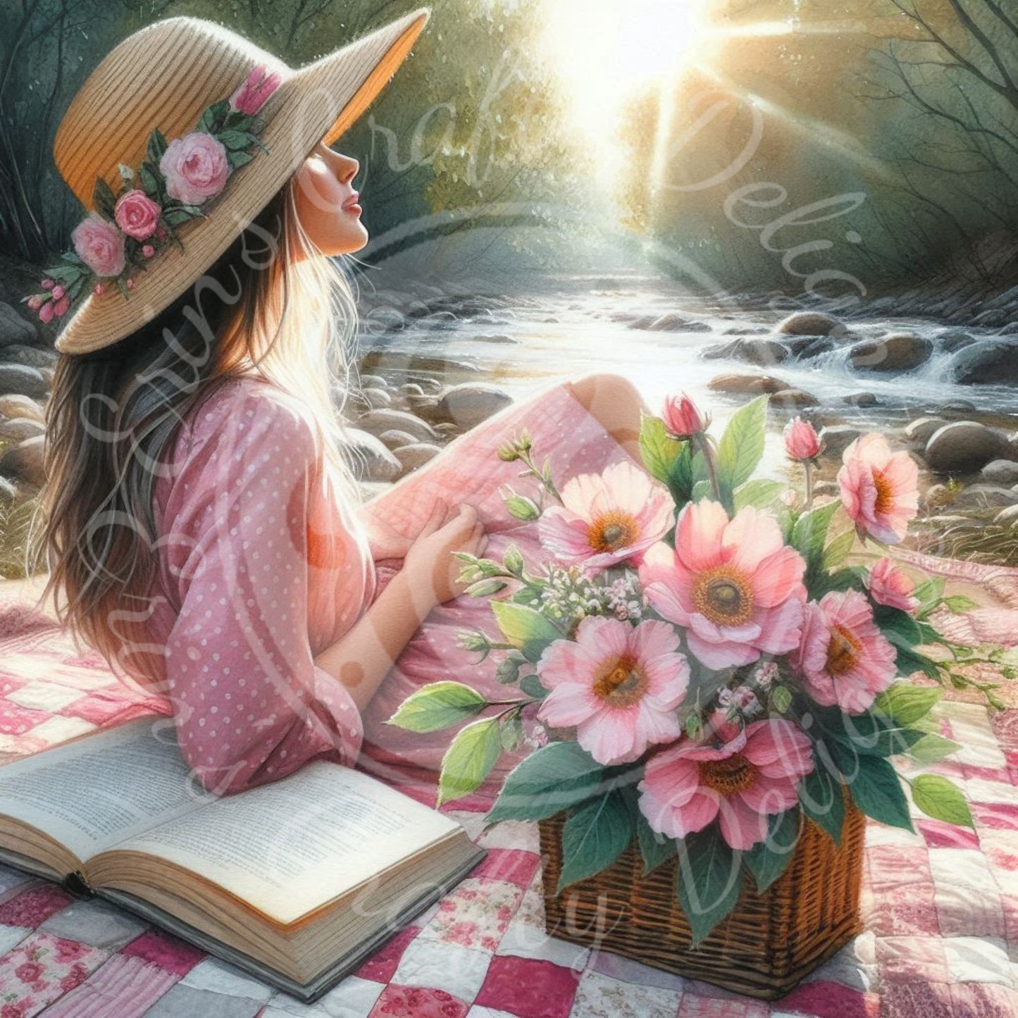 6 Spring Lady in Pink Scarf