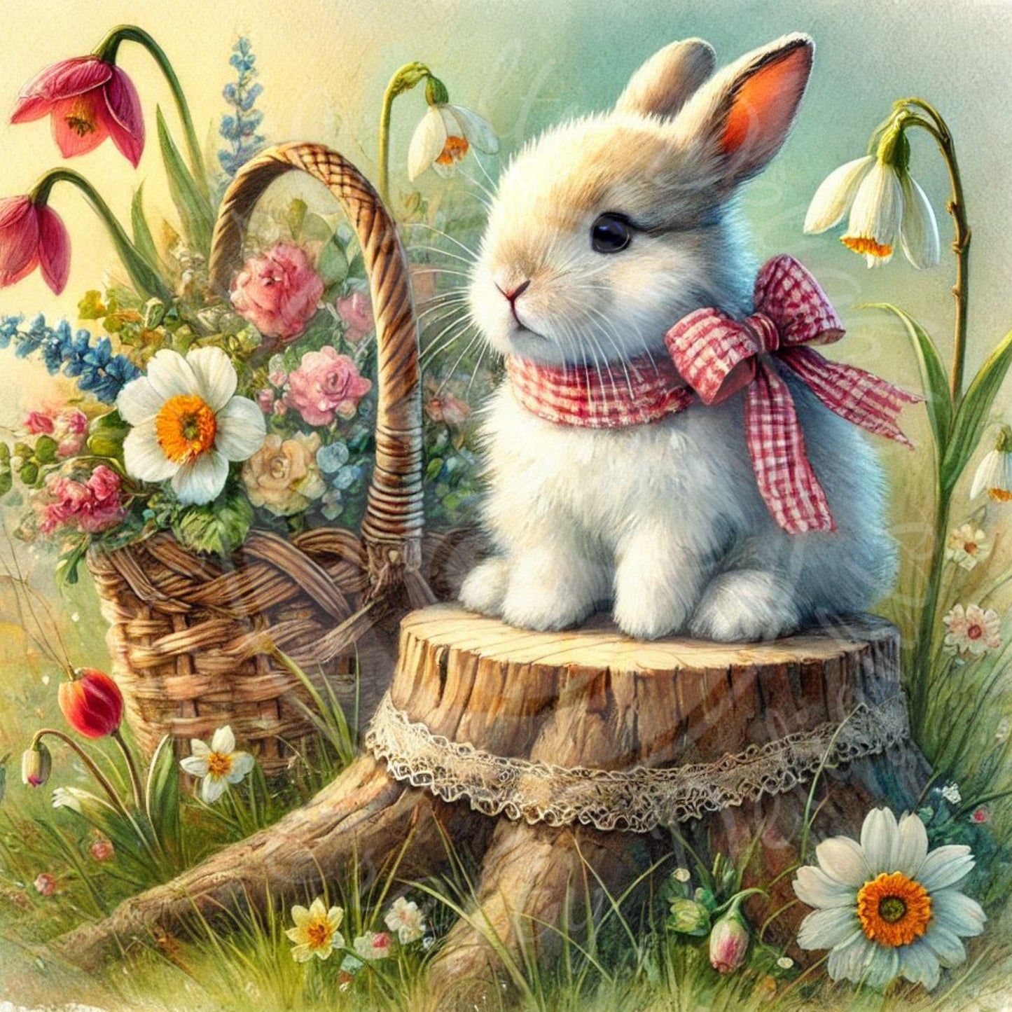 7 Bunny in the Flower Garden