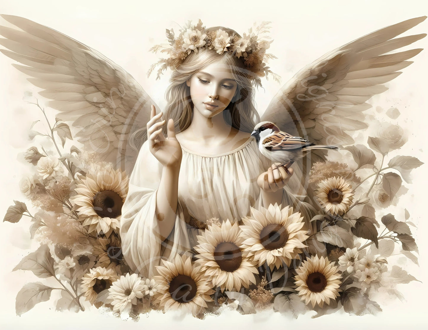 7 HMS Fall Sparrow Angel Mix Size Printable Set