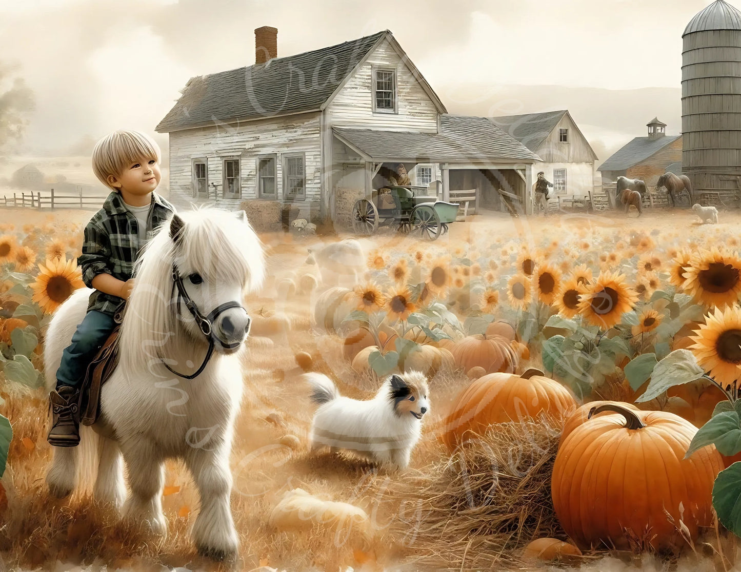 7H Fall Boy & His Pony 8x10" Printable