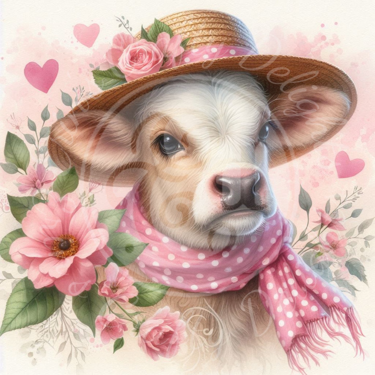 7 Spring Calf with Hat and Scarf