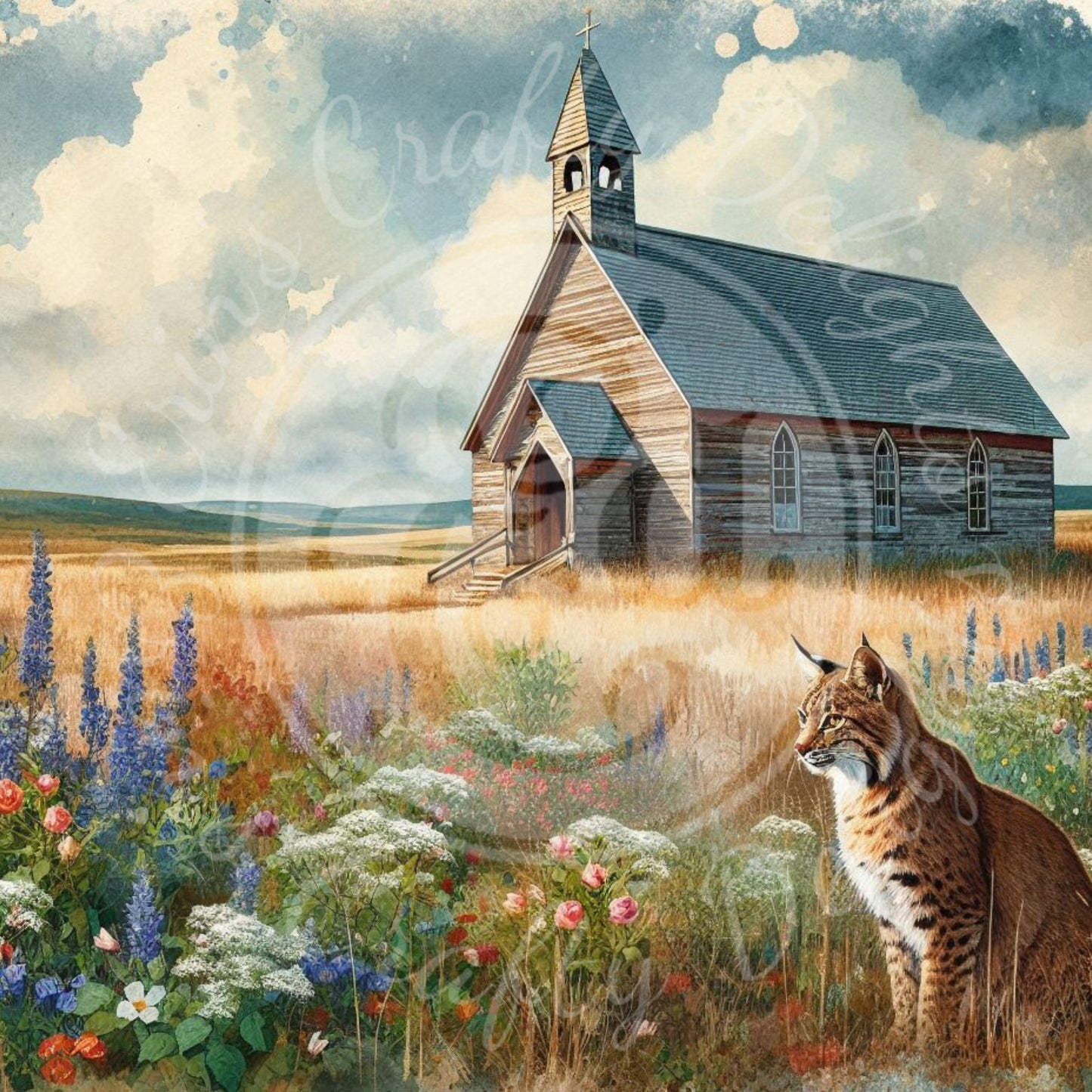 7 Spring Prairie Church and Bobcat