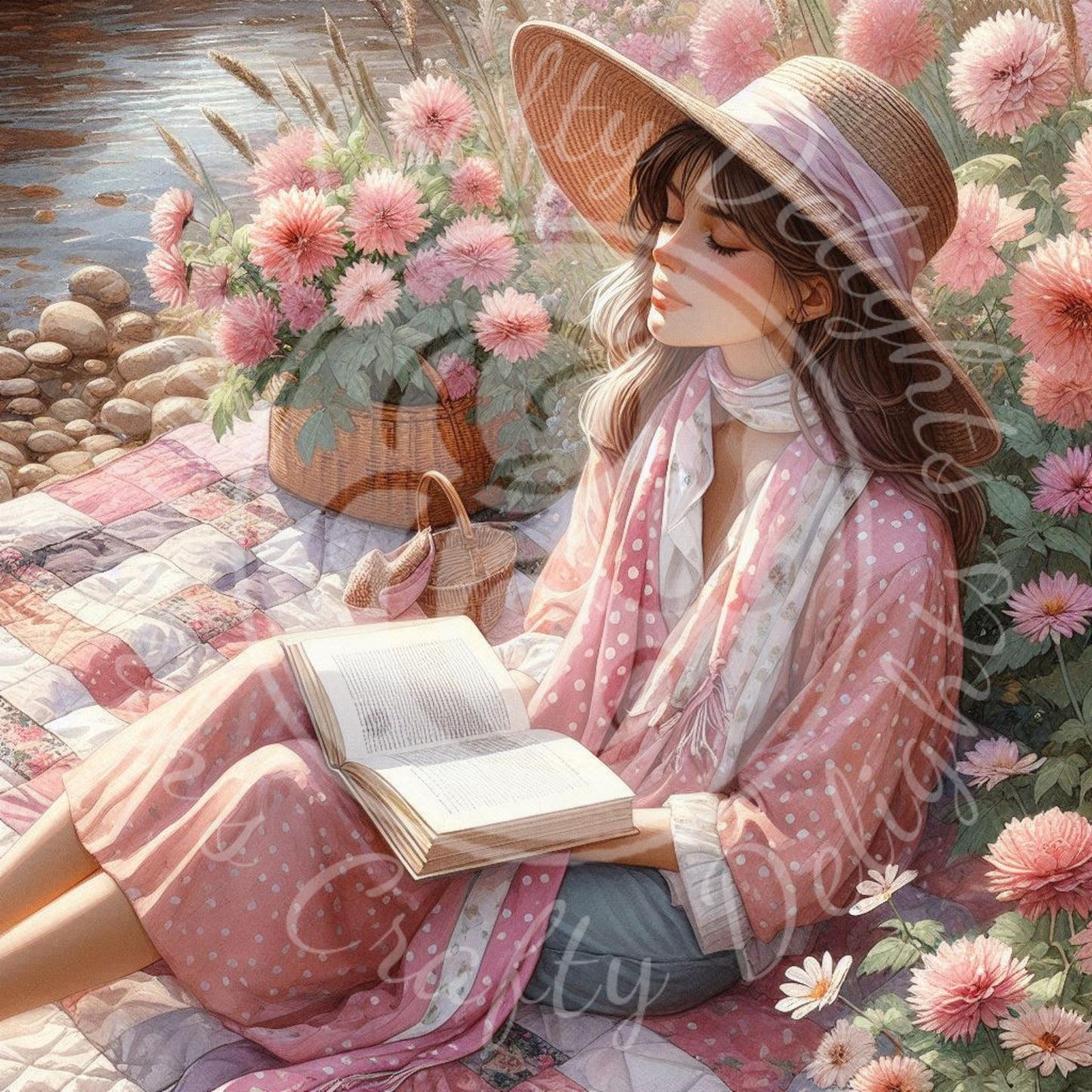 7 Spring Lady in Pink Scarf