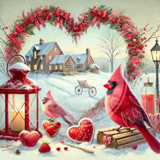 7 Valentine Cardinal and Farmhouse