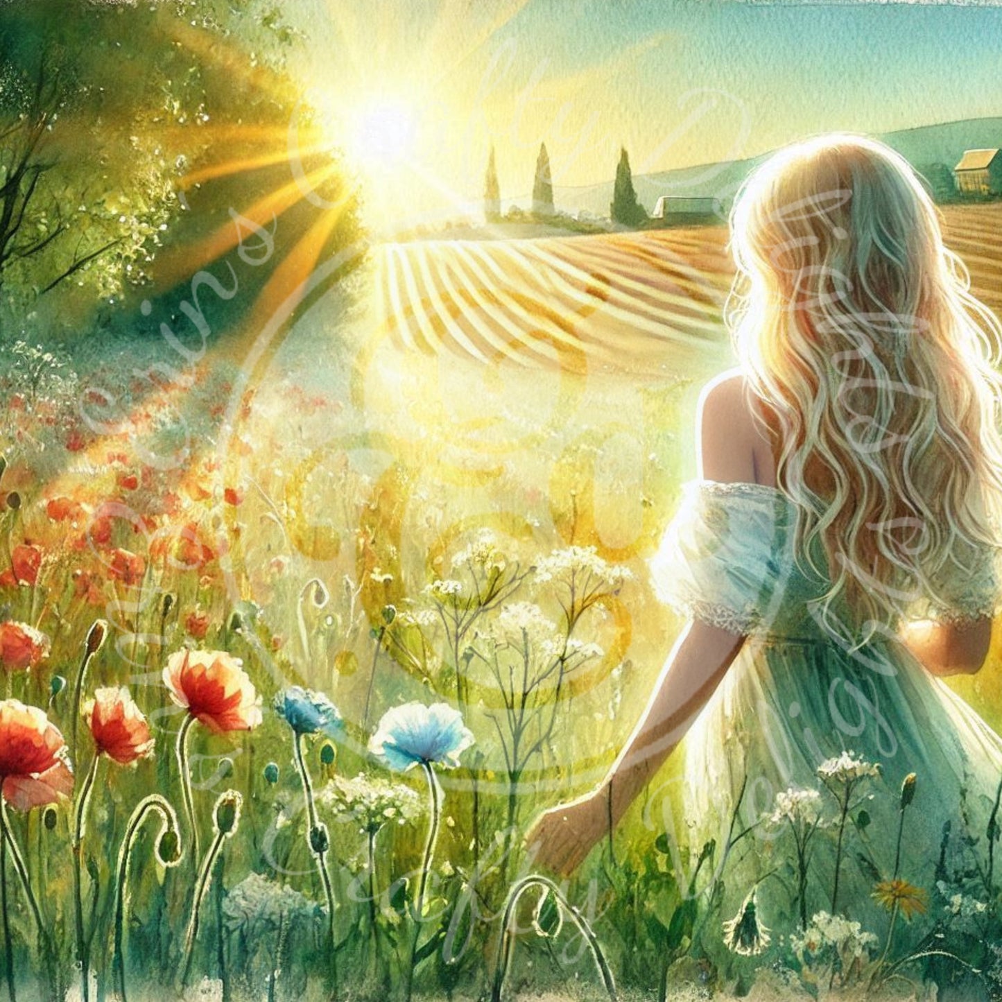 7 Woman in an Evening Field