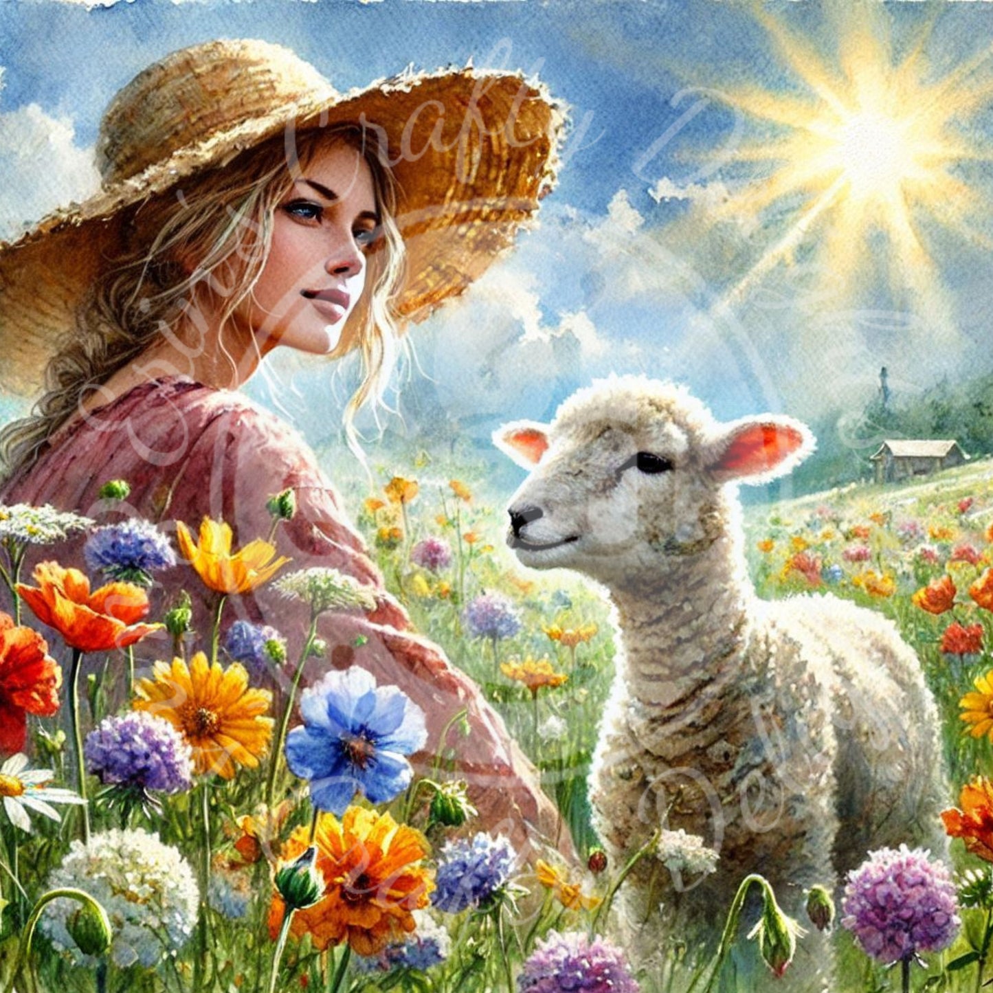 7 Spring Woman & Lamb