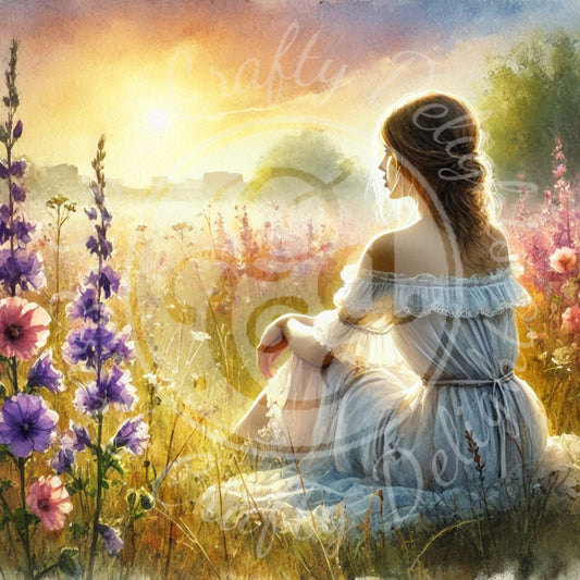 8 Woman in an Evening Field