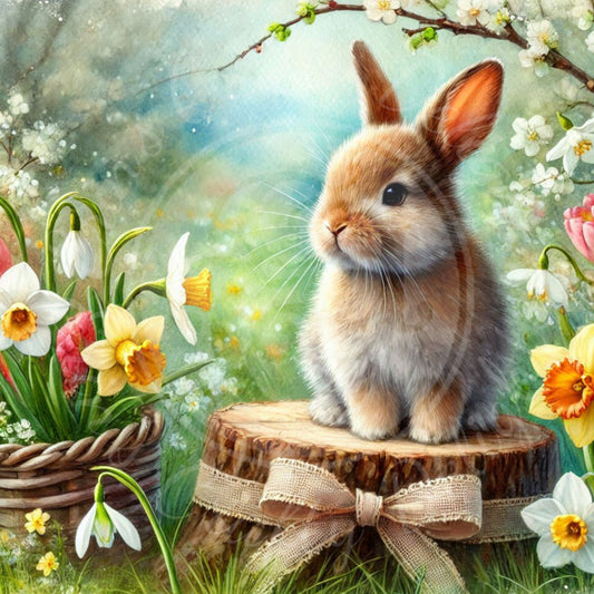 9 Bunny in the Flower Garden